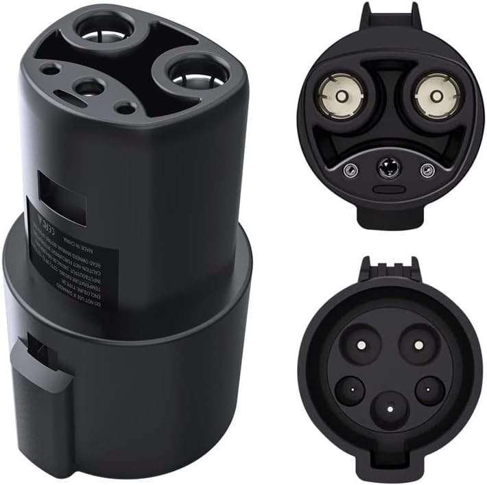 J1772 to Tesla Adapter for Easy Charging, 60A/240V AC, SAE J1772 Charger Adapter Compatible with Model 3/Y/S/X, Protective Shield & Portable Storage Pouch Included 