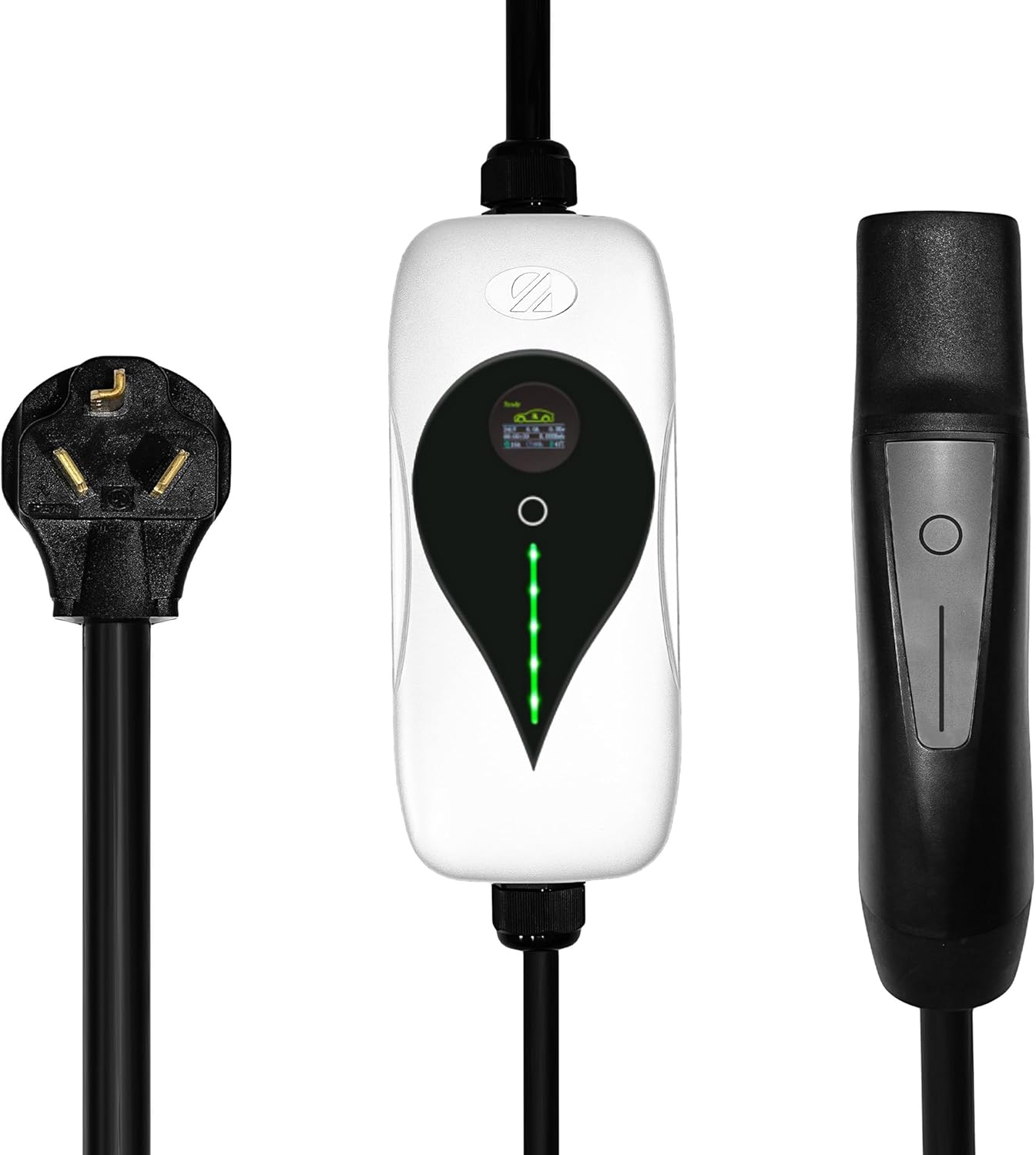 Tesla Model Y/3/S/X Portable EV Charger Level 2, 32Amp, 90-260V, 7KW, Charging Cable with NEMA 10-30 Male Plug Home Charging, Ev Charge Station Charge Gun, with Cable and Connector 